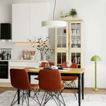 Шкаф витрина 2 двери 1 ящик Бритта из массива сосны, бежевый, в лаке