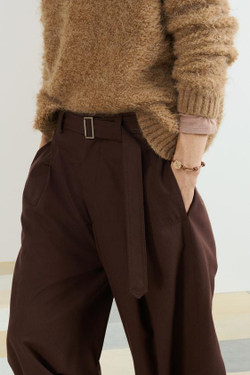 ZARA СВОБОДНЫЙ ВЯЗАНЫЙ СВИТЕР С ВОЛОКНОМ АЛЬПАКИ, МЯГКИЙ КАШТАНОВЫЙ