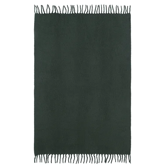 Плед мохеровый хвойно-зеленого цвета из коллекции essential, 130х180 см