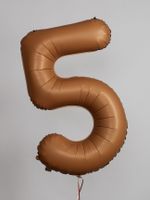 F Шар (40''/102 см) Цифра, 5 Slim, Шоколад, Матовый (БГ-60)