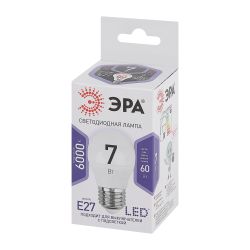 Лампа светодиодная ЭРА STD LED P45-7W-860-E27 7Вт шар холодный дневной свет Е27 | Лампы cветодиодные Шар (G/P)