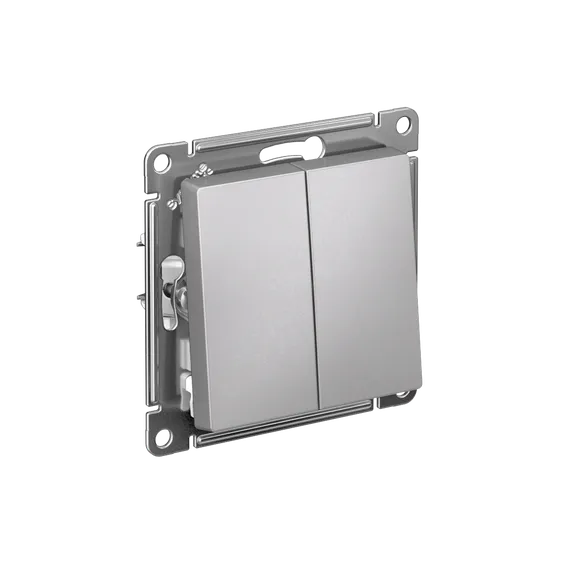 Выключатель 2-кл. СП AtlasDesign 10А IP20 (сх. 5) 10AX механизм алюм. SE ATN000351