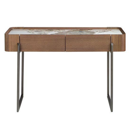 Консоль прямоугольная 3254/437-X из ореха и керамики