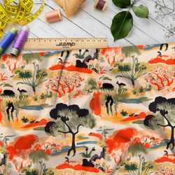 Ткань премиум интерлок живописные оттенки реальности