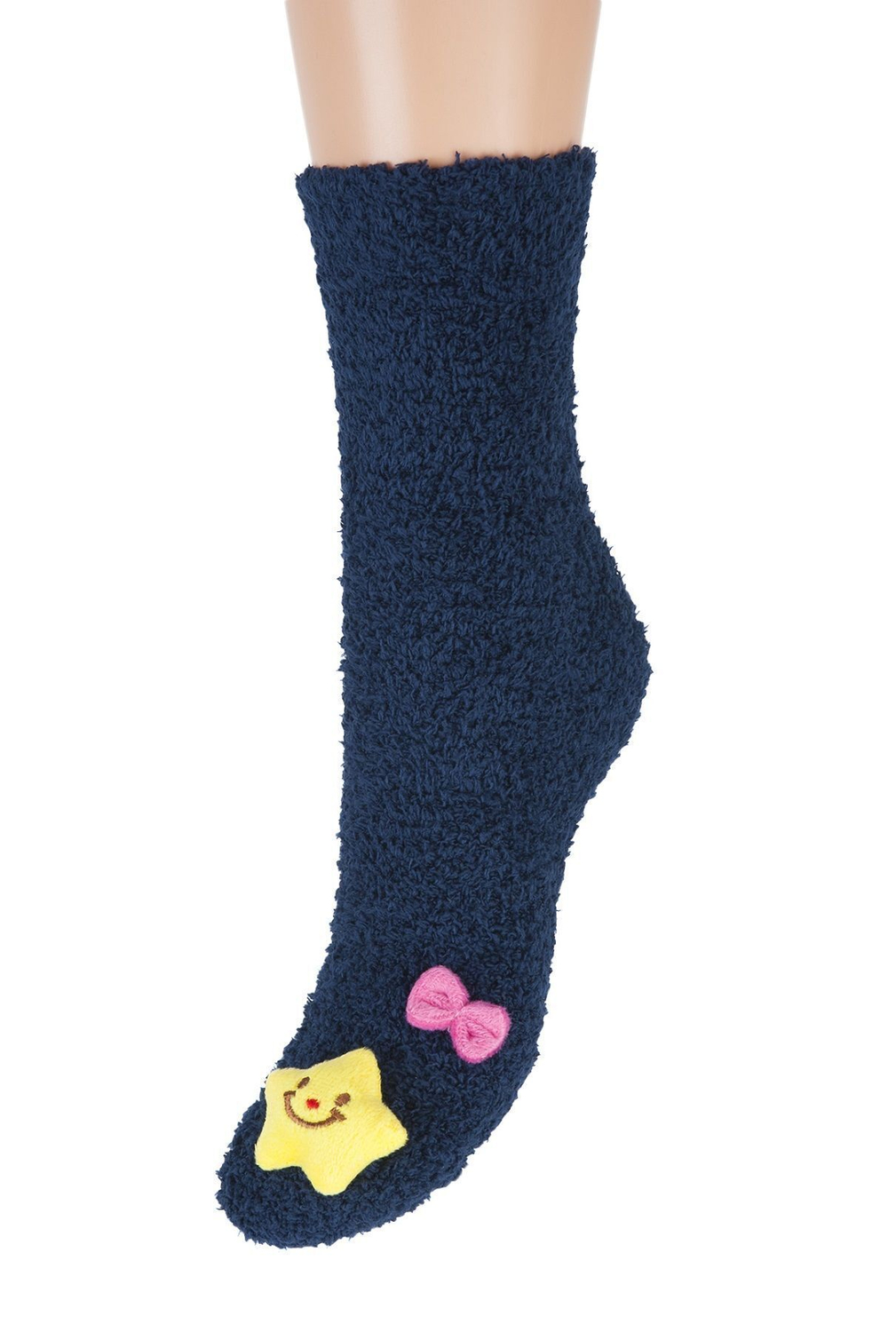 Синие мягкие носочки с забавной игрушкой (Размер: 36-39) (Цвет: темно-синий)