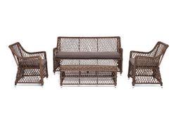 "Асти" лаунж-зона из искусственного ротанга на 4 персоны, цвет коричневый
