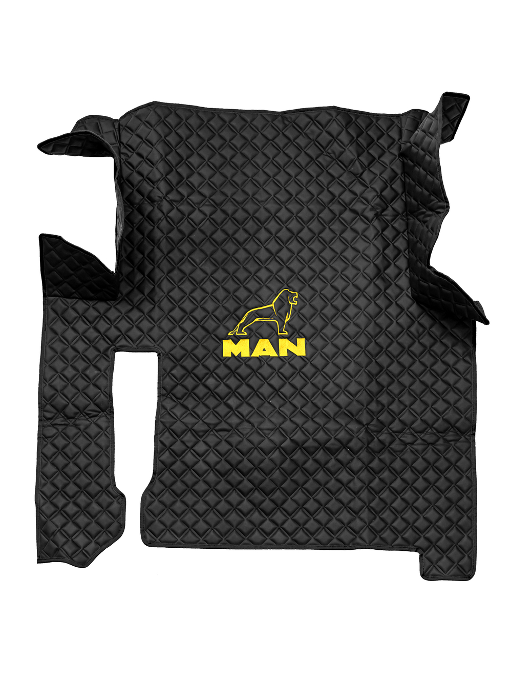Ковры MAN TGX (автомат, механика) (экокожа, черный, черный кант, желтая вышивка)