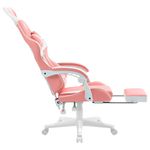 Кресло компьютерное DEFENDER "Irifi", 2 подушки, подставка для ног, экокожа, розовое/белое, 64042