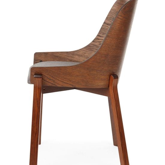 Стул Safia деревянный с мягким сиденьем из серой ткани