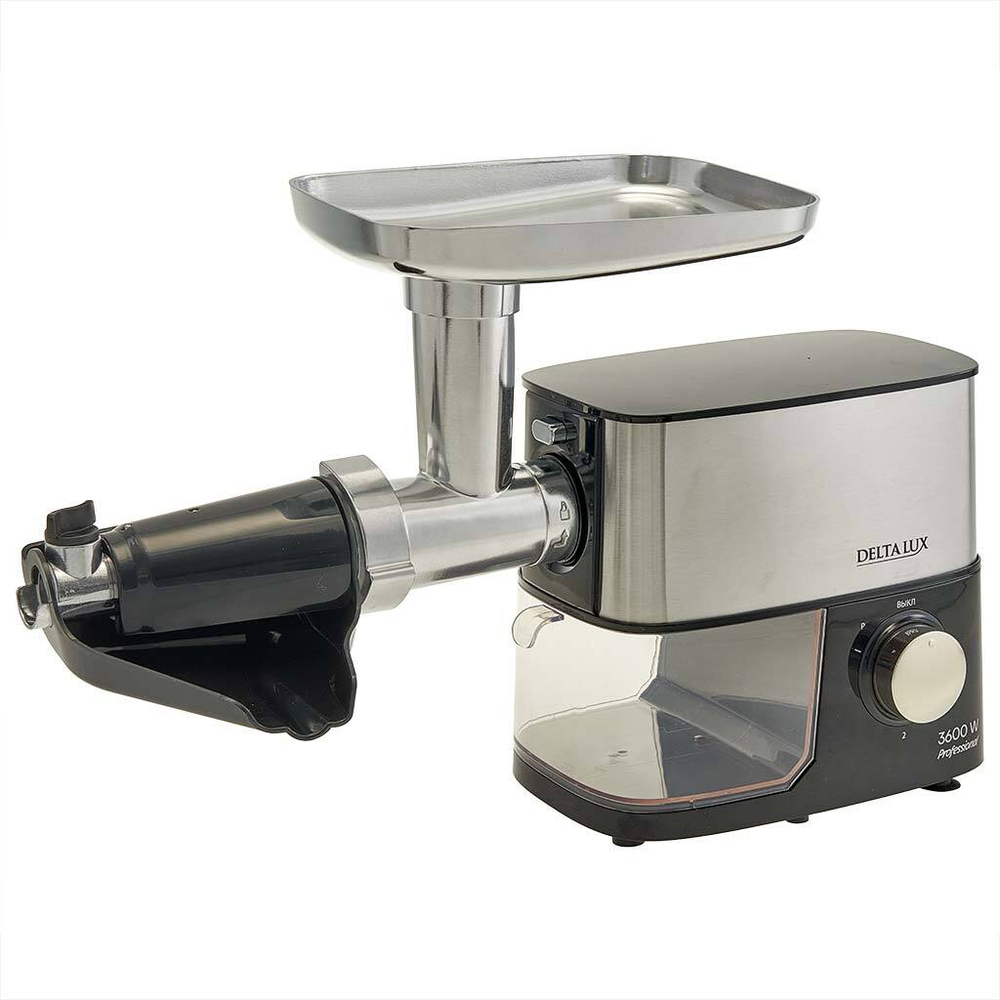 Мясорубка электрическая 3600 Вт DELTA LUX DE-602MS черная + насадка для томатов