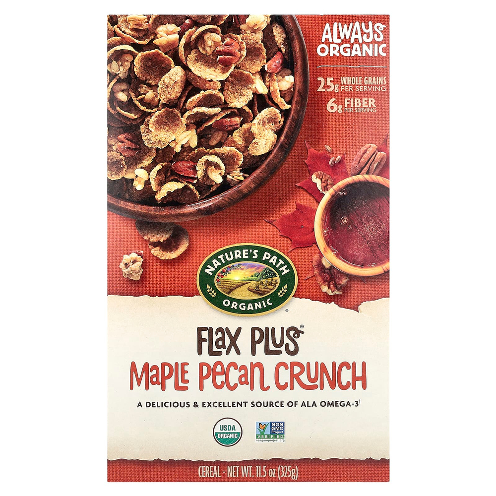 Nature's Path, Organic Flax Plus®, хлопья с кленовым пеканом, 325 г (11,5 унции)