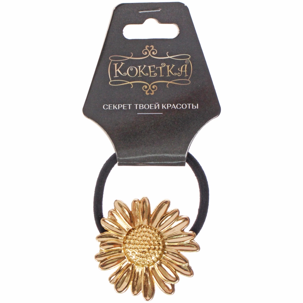Резинка для волос с декором «AKS - DesignPRO», цвет золото, 4,3*4,3см