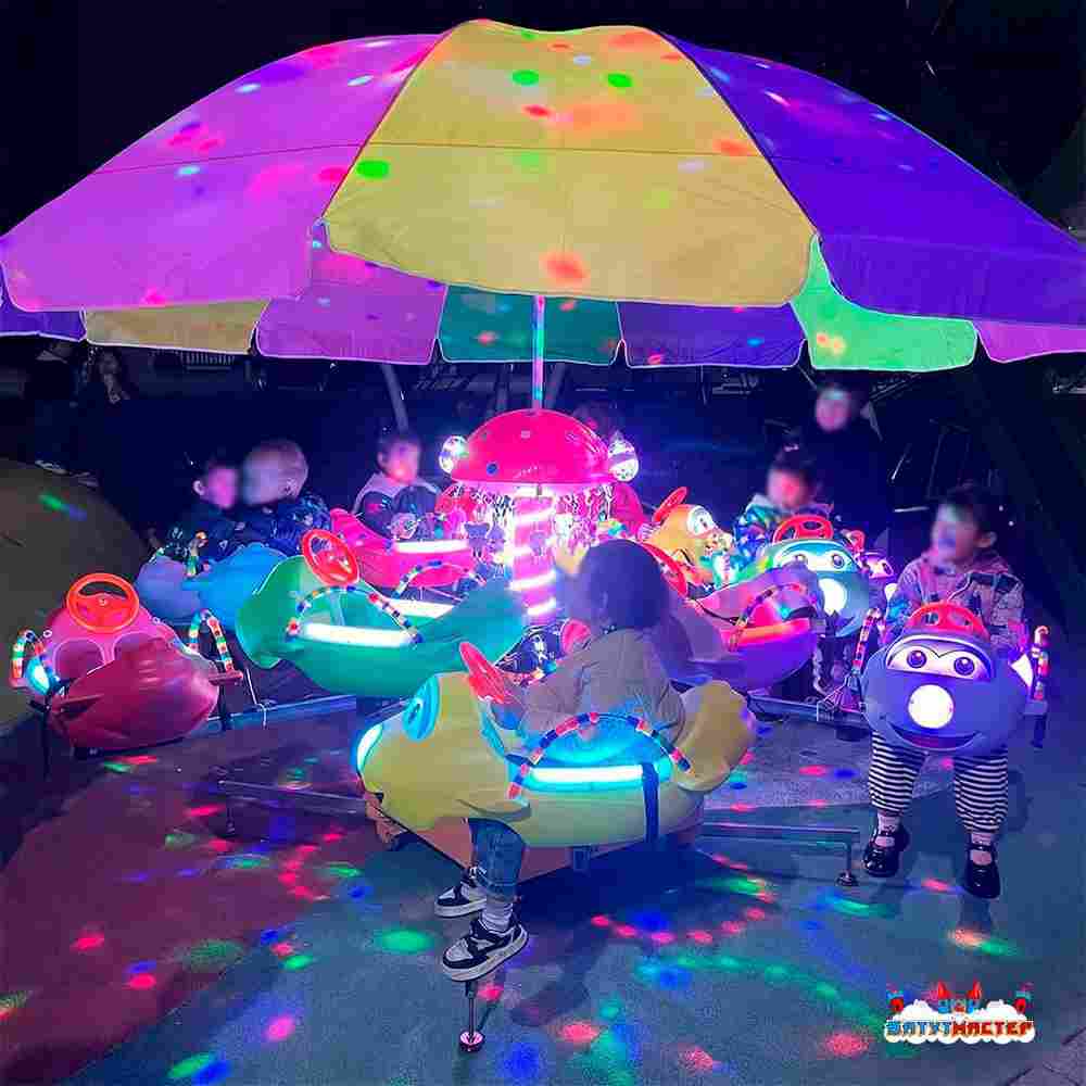 Электрическая Аттракцион карусель «Веселые виражи», 3,6х3,3 м