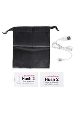 Анальная втулка LOVENSE Hush 2 (XS), силикон, черная, 12,1 см, Ø 2,5 см