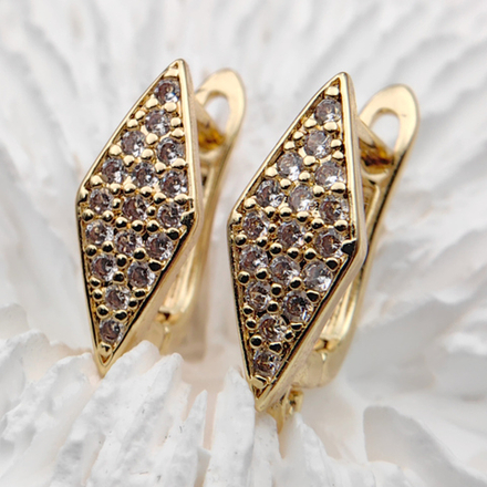 Швензы с фианитами 20х12 мм