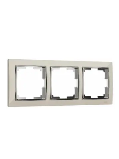 Рамка 3-я Snabb слоновая кость/хром пласт
