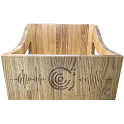 Ящик кейс органайзер из натурального ясеня для хранения до 120 виниловых пластинок (LUXBOX)