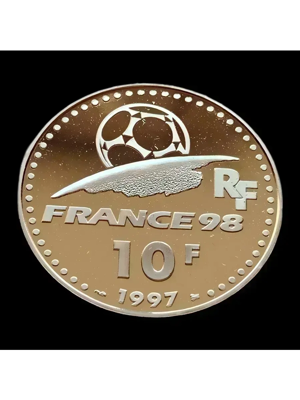 Монета 10 франков 1997 год "Чемпионат мира по футболу 1998"