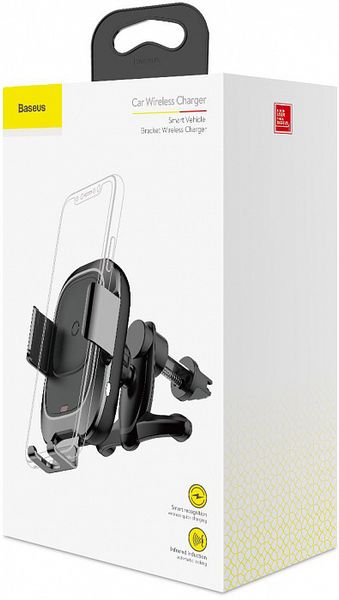 Автомобильный держатель Baseus Smart Vehicle Bracket Wireless Charger (WXZN-01) для смартфона (Black)