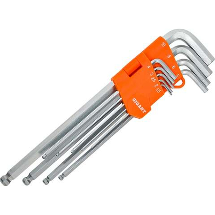 Набор длинных имбусовых ключей 9 шт. Gigant, 1,5-10мм, GLHB 9