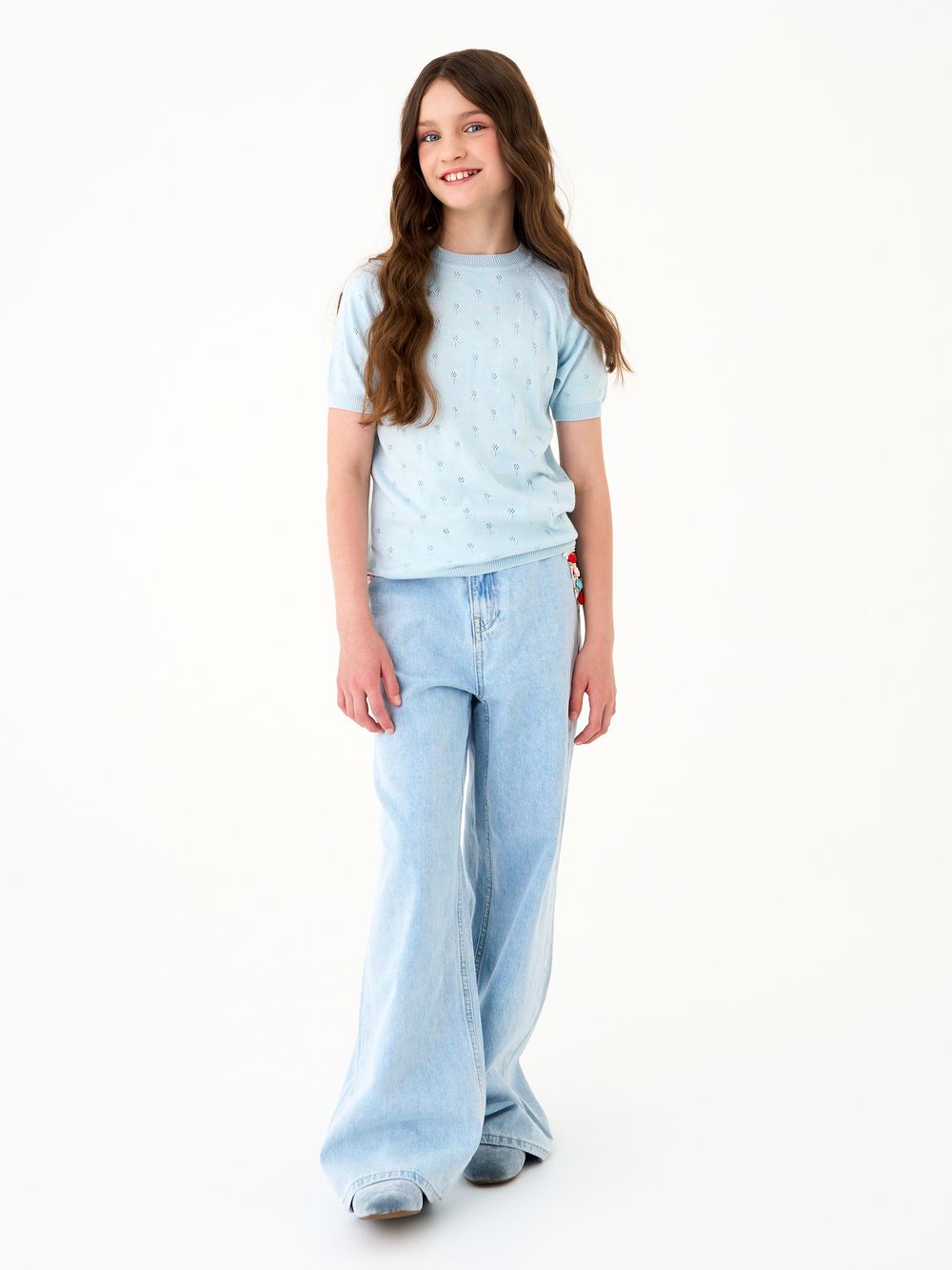 Джемпер для девочки 1384 голубой