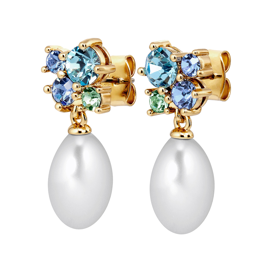 Серьги Dyrberg Kern PETUN SG AQUA / WHITE PEARL 480057