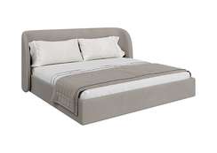 Кровать двуспальная Classic 200 см (бежевый, рогожка)