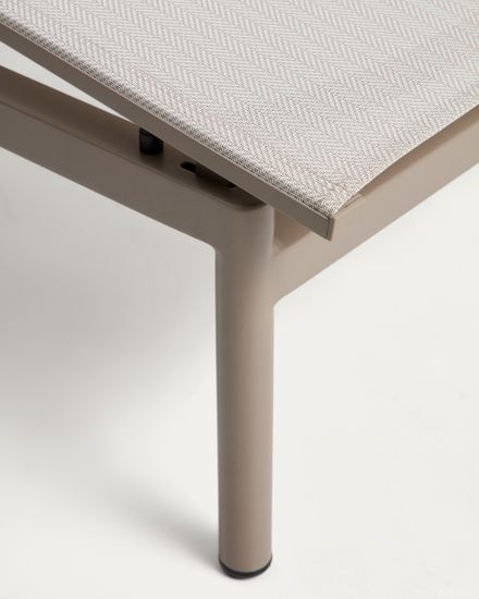 Шезлонг Lesina из алюминия и ткани цвета экрю