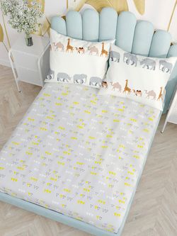 Постельное белье Сказка "Саванна (компаньон)" евро Наволочка 50х70 см 2 шт Простынь на резинке 180х200 см Пододеяльник 200х215 см, перкаль