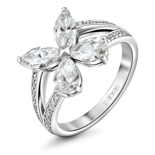 Кольцо с выращенными бриллиантами 1.539 ct