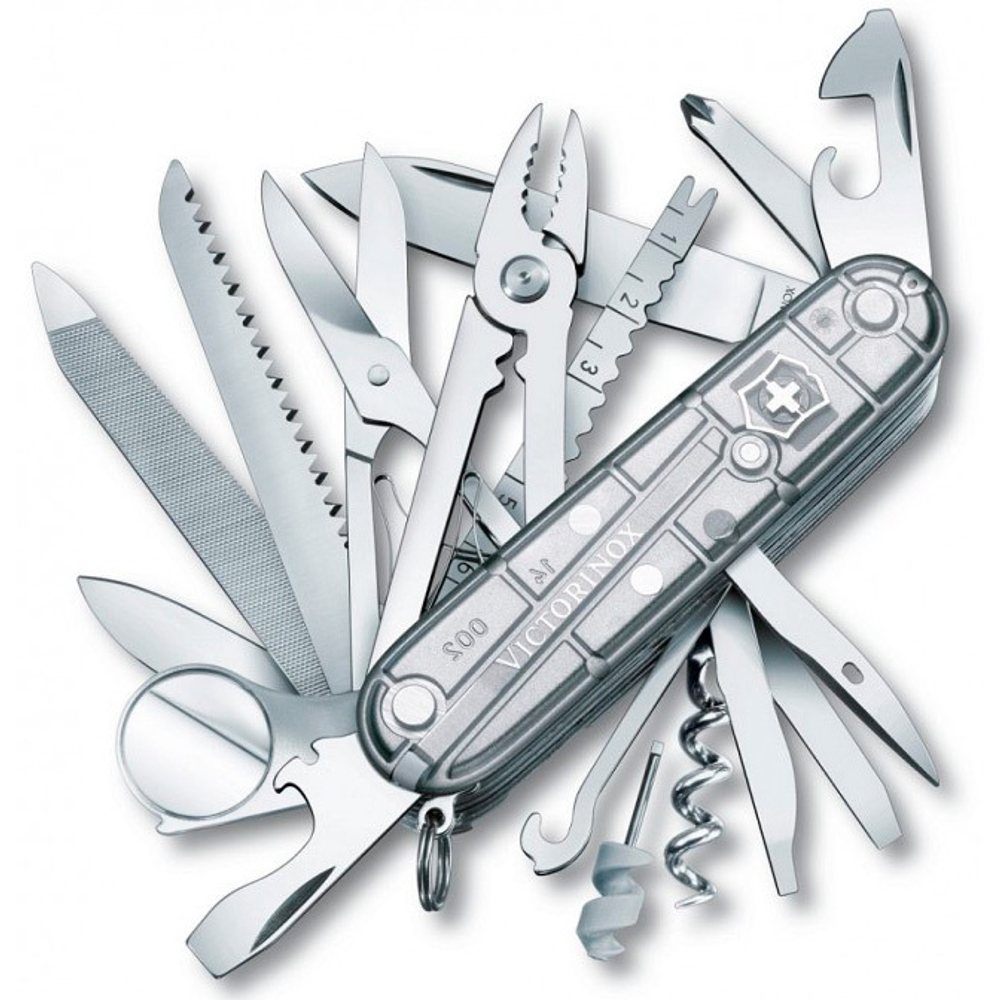 Нож Victorinox SwissСhamp, 91мм, прозрачный серебристый, 1.6794.T7
