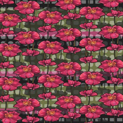 Цветы маджента на зеленом