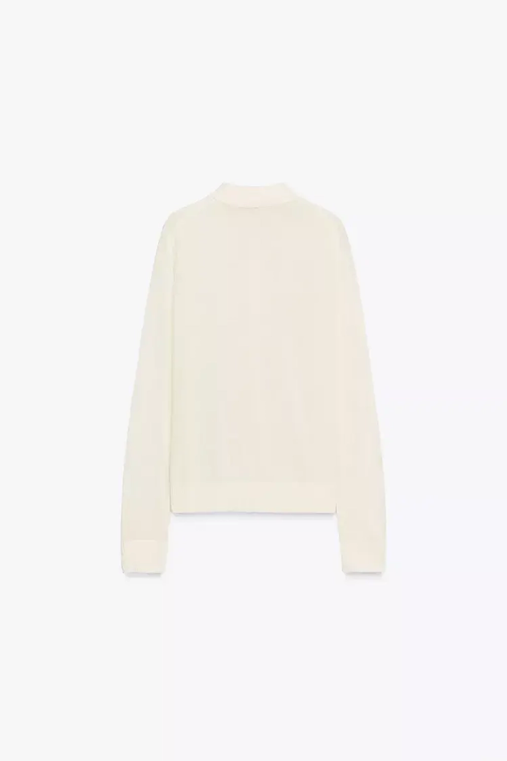 ZARA ОДНОТОННОЕ ТРИКОТАЖНОЕ ПОЛО, ЭКРЮ