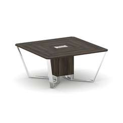 Steel Meet Стол переговорный квадратный MD-PR.B.SP-08 Дуб Мали/Нержавеющая Сталь/Хром 1600*1600*750