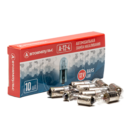 Автолампа накаливания T4W, 12 В, 4 Вт, BA9S