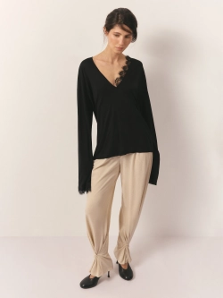 Лонгслив с кружевом