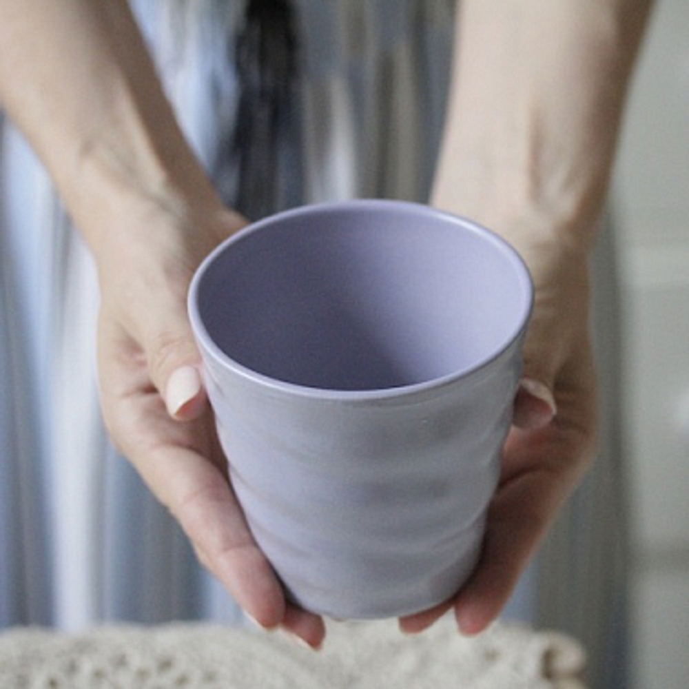 Ваза керамическая кашпо сиреневое. Горшок. D10 х H9 см