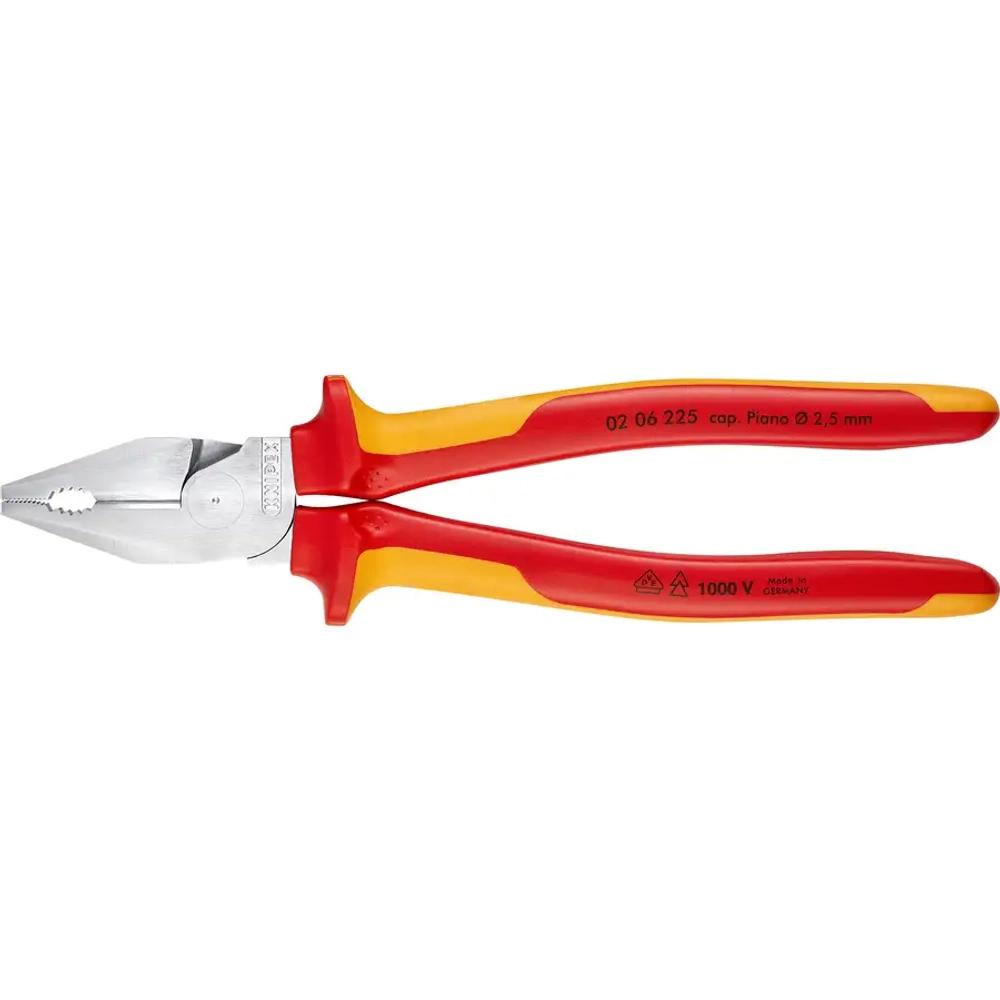Плоскогубцы комбинированные особой мощности хромированные 225 мм Knipex 02 06 225
