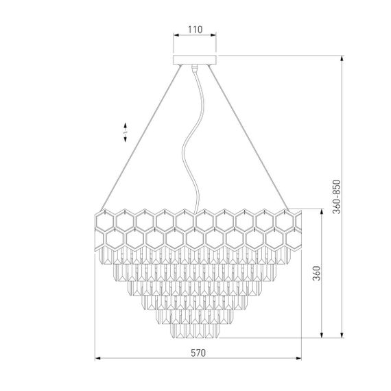 Подвесная люстра Eurosvet Ariana 10124/8 хром/прозрачный хрусталь Strotskis Smart