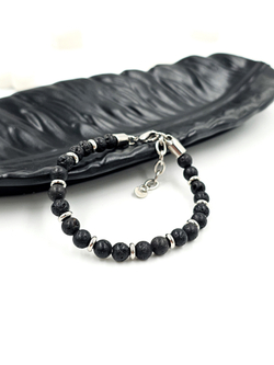 Браслет из нержавеющей стали и лавы