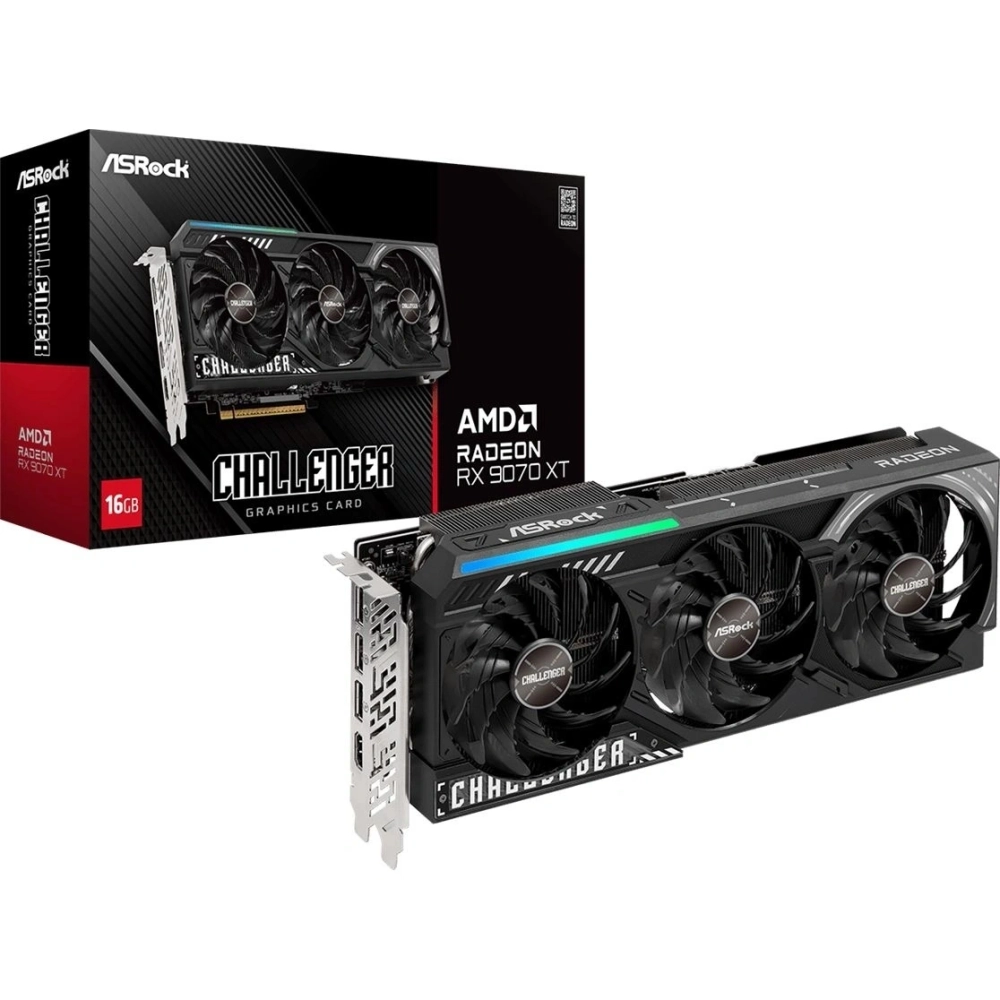 Видеокарта ASRock Radeon RX 9070 XT Challenger 16GB (RX9070XT CL 16G)