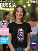 Футболка с принтом Матрёшка
