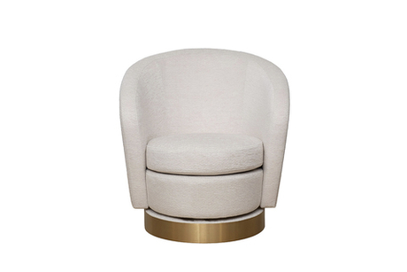 Кресло Garda Decor Наполи (Napoli) вращающееся, рогожка бежевая Koza2601-ECRU 76*76*76 см