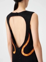 Платье с вышивкой и открытой спиной OLA OLA