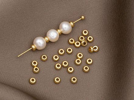 Бусина-Спейсер "Рондель" 2,8мм, золото (10 штук)