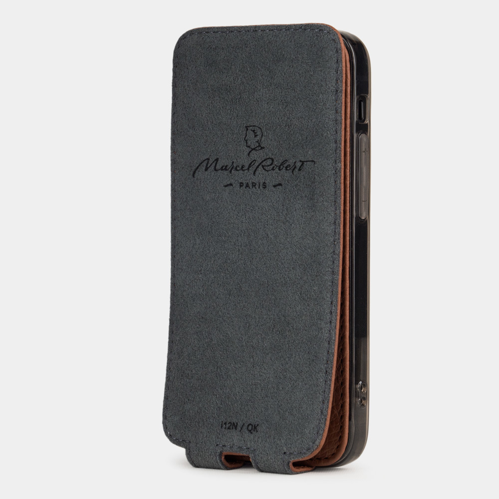 Чехол для iPhone 12 Mini из натуральной кожи теленка, цвета карамели