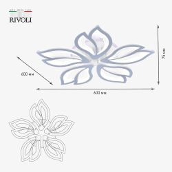 Светильник потолочный светодиодный Rivoli Claudia 6087-105 с пультом 110 Вт + 7 Вт 4000К - 6000К LED модерн | Rivoli