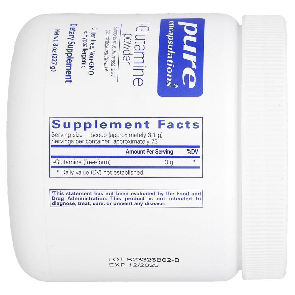 Pure Encapsulations, L-глютамин в порошке, 227 г (8 унций)