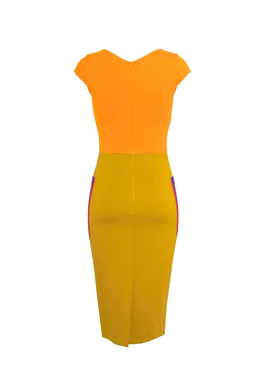 Платье-футляр с контрастными накладными карманами 13-16SS