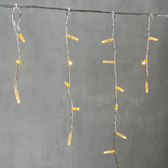 Светодиодная бахрома с колпачком 4,9 x 0,5 м тепло-белая 220В, 200 LED, провод прозрачный ПВХ, IP65 (PIL200CAP-10-2WW)